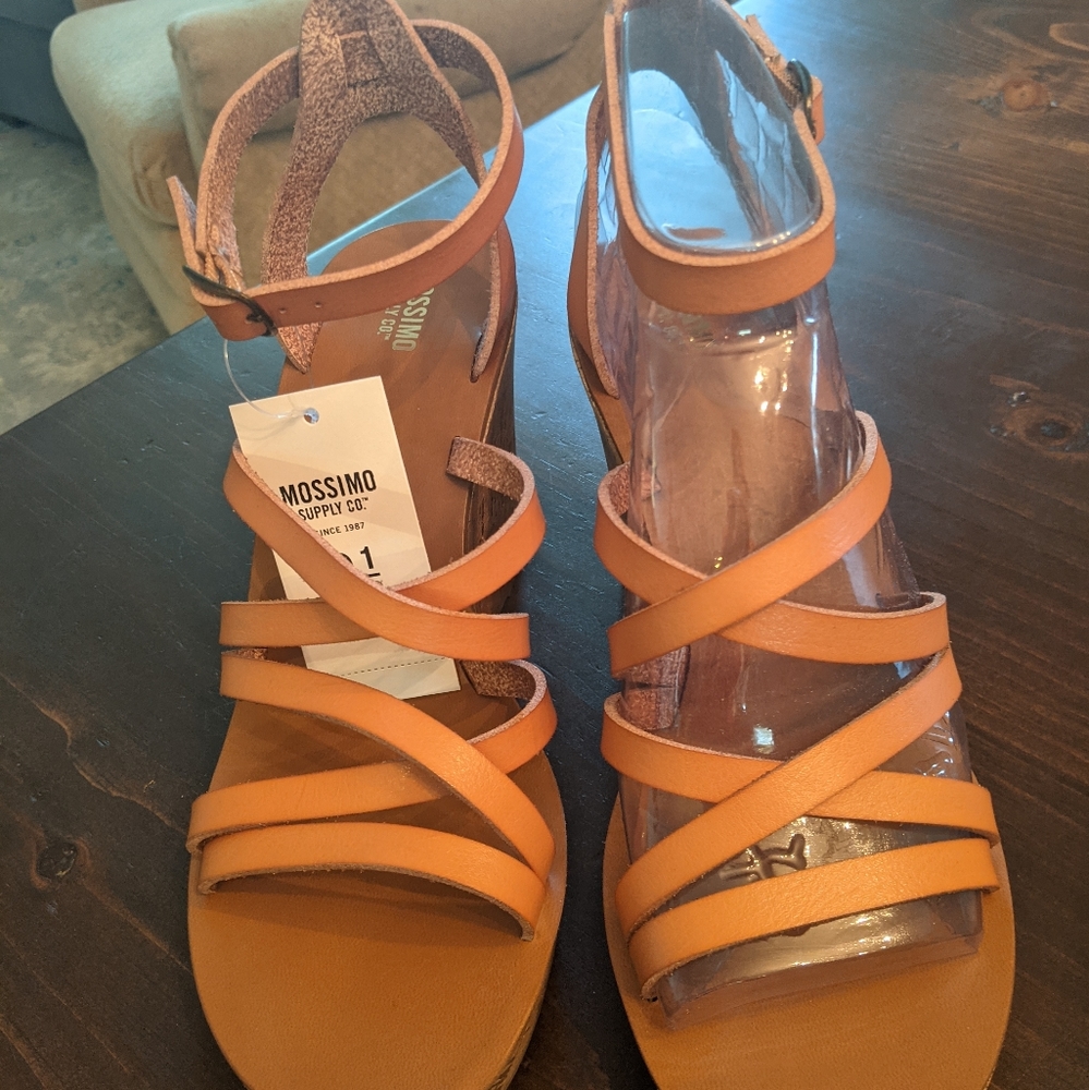 Cork Wedge Strappy Sandals